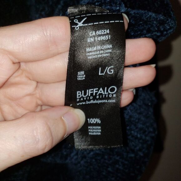 BUFFALO DAVID BITTON CHENILLE TEAL BLUE V NECK SWEATER SIZE LARGE - Picture 4 of 5